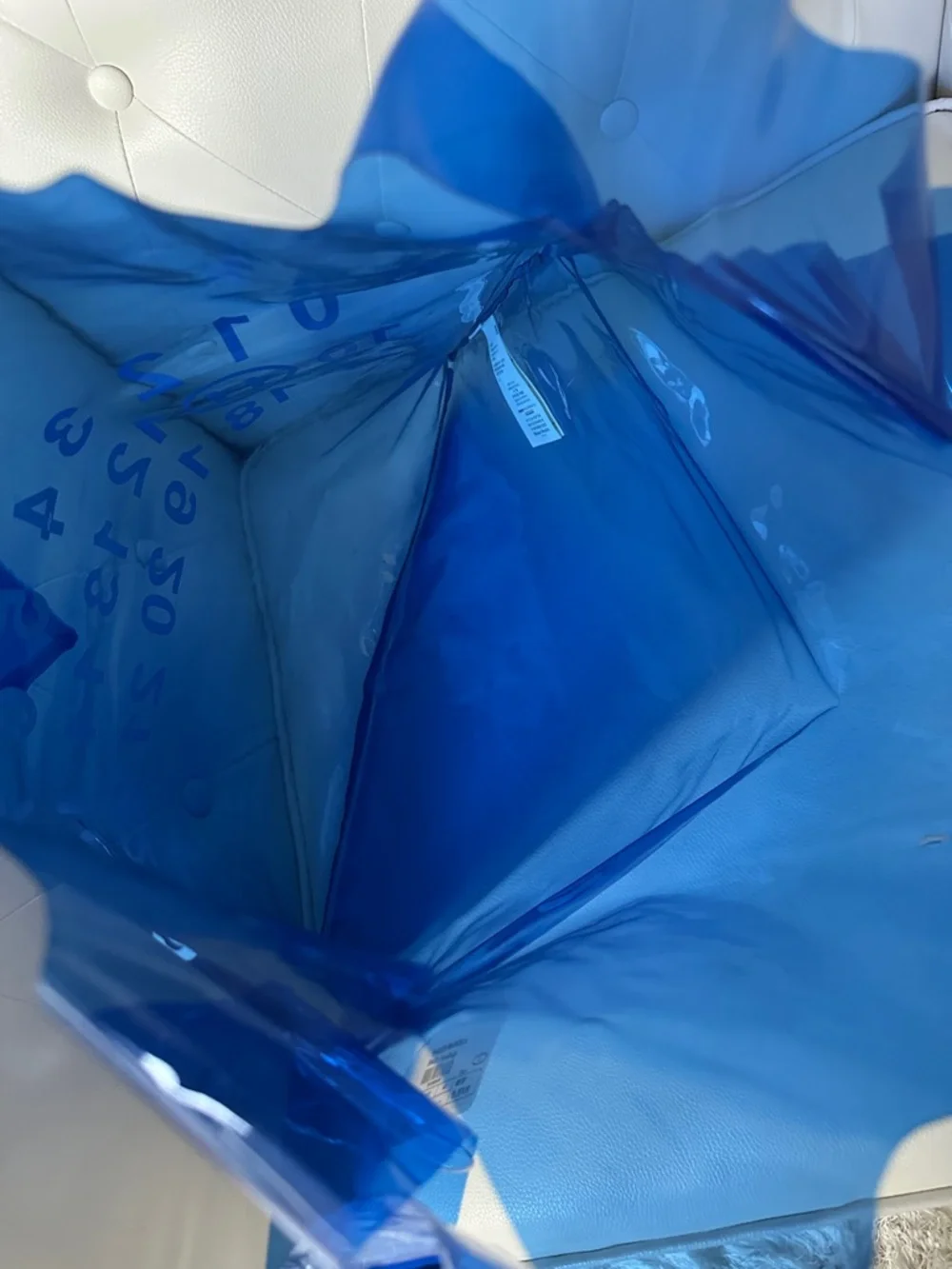 Maison Margiela Line 11 Cobalt Blue PVC Tote Bag w/ Pouch Transparent Shopper